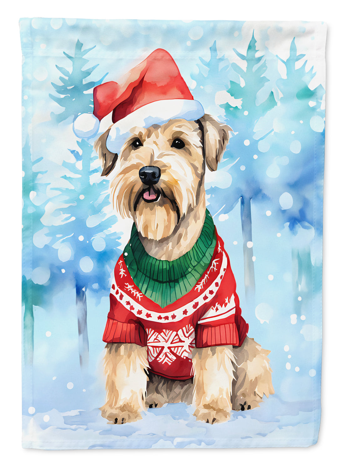 Wheaten Terrier Christmas House Flag