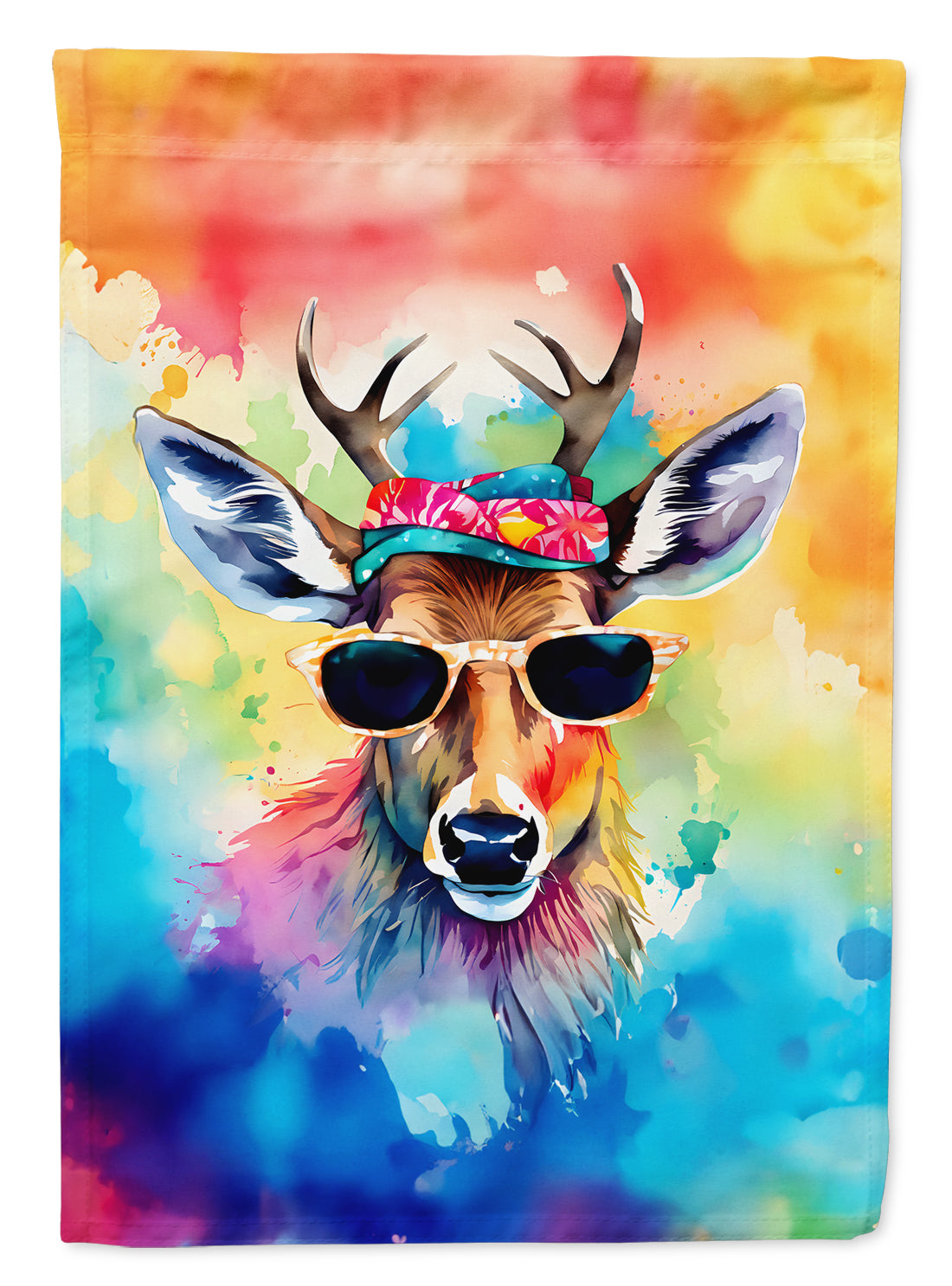 Deer Garden Flag - Hippie Aniimals - Animal-Themed Yard Decor