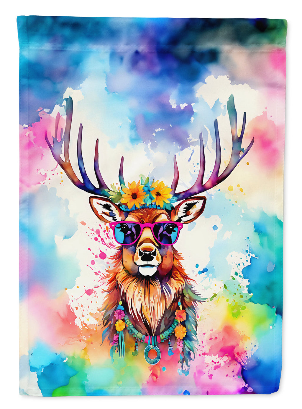 Hippie Animal Stag Deer House Flag