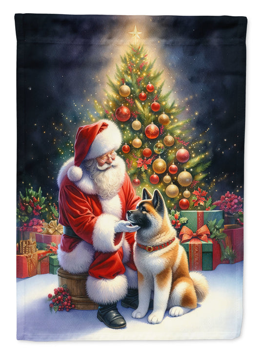 Akita with Santa Garden Flag – Christmas Dog Yard Decor