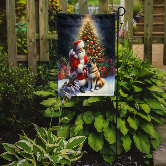 Akita with Santa Garden Flag – Christmas Dog Yard Decor