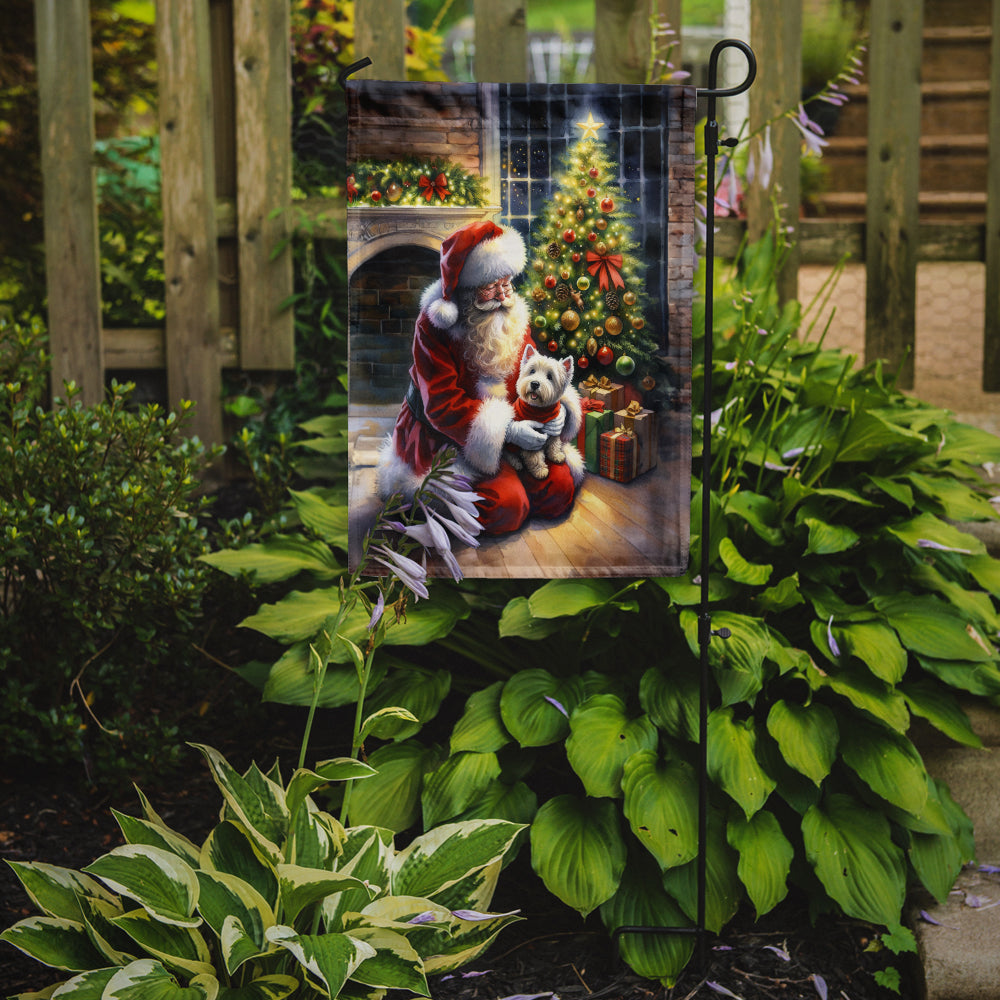 Westie with Santa Garden Flag – Christmas Dog Yard Decor