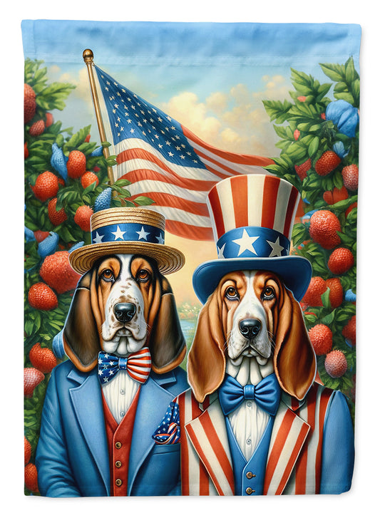 All American Basset Hound Garden Flag –  Dogs with American Flag Background by Caroline’s Treasures