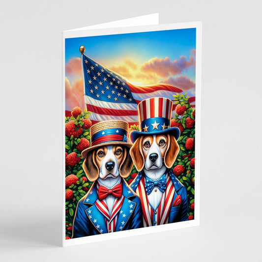 All American Beagle Greeting Cards Pack of 8