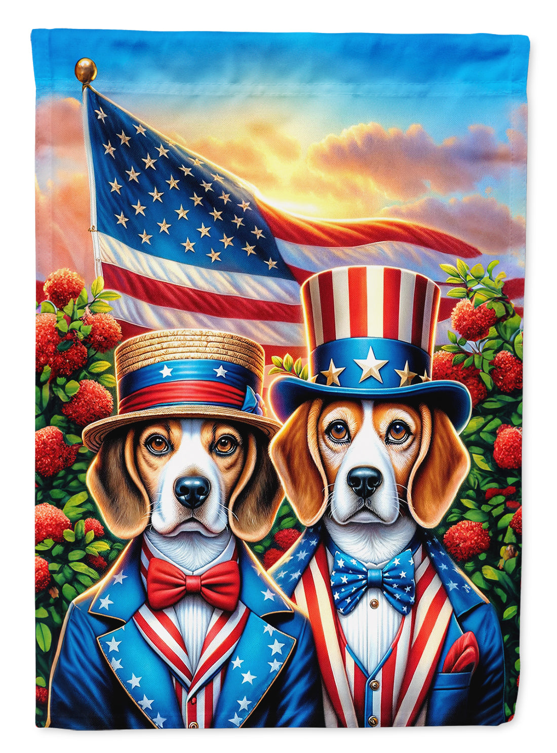 All American Beagle Garden Flag –  Dogs with American Flag Background by Caroline’s Treasures
