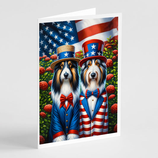 All American Bearded Collie Greeting Cards Pack of 8