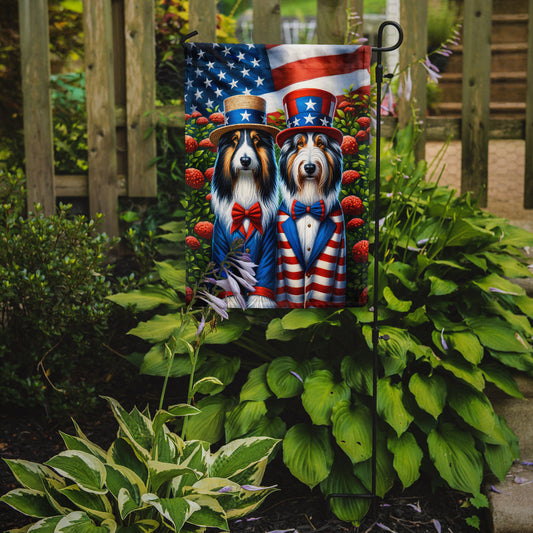 All American Bearded Collie Garden Flag – Dogs with American Flag Background by Caroline’s Treasures