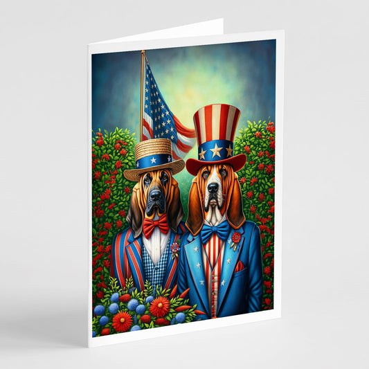 All American Bloodhound Greeting Cards Pack of 8