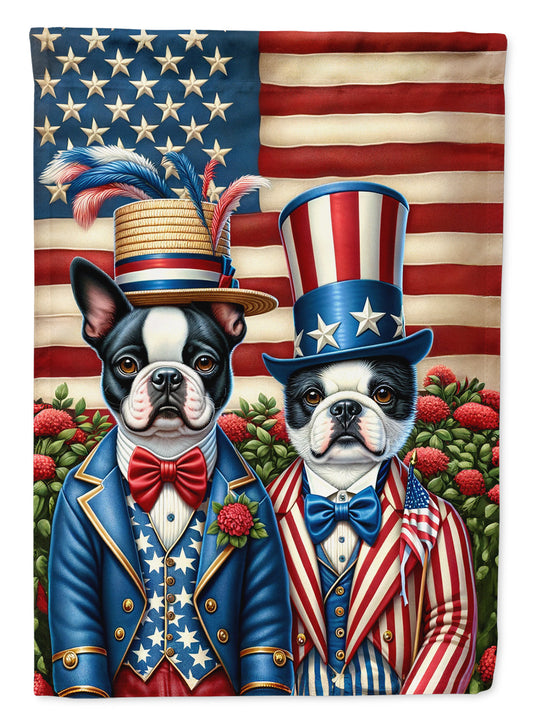 All American Boston Terrier Garden Flag –  Dogs with American Flag Background by Caroline’s Treasures