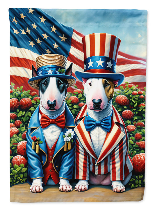 All American Bull Terrier Garden Flag –  Dogs with American Flag Background by Caroline’s Treasures