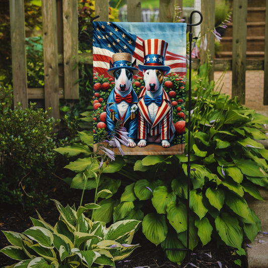 All American Bull Terrier Garden Flag –  Dogs with American Flag Background by Caroline’s Treasures