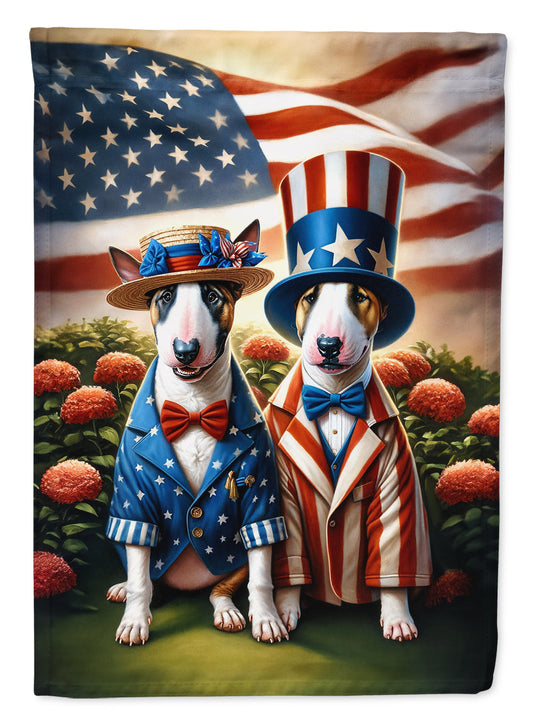 All American Bull Terrier Garden Flag –  Dogs with American Flag Background by Caroline’s Treasures