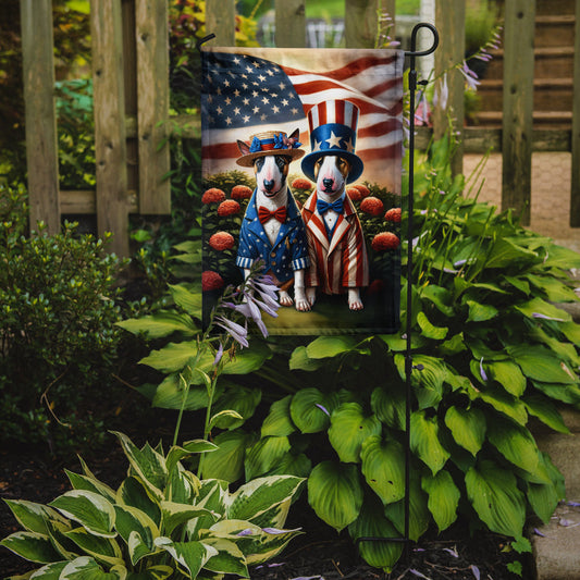 All American Bull Terrier Garden Flag –  Dogs with American Flag Background by Caroline’s Treasures