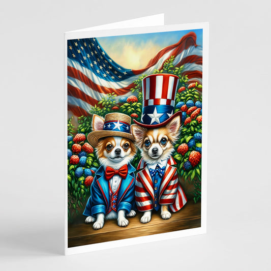 All American Chihuahua Greeting Cards Pack of 8