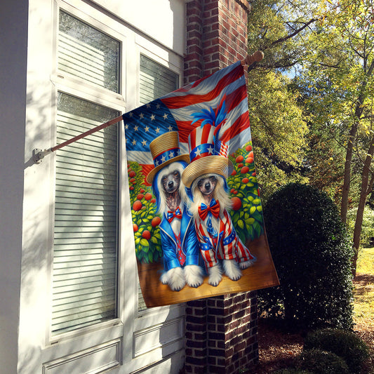All American Chinese Crested House Flag