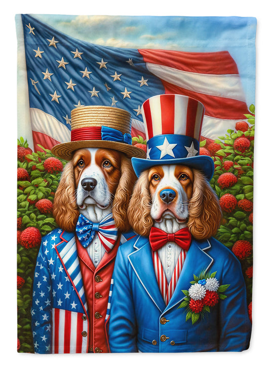 All American Clumber Spaniel Garden Flag –  Dogs with American Flag Background by Caroline’s Treasures