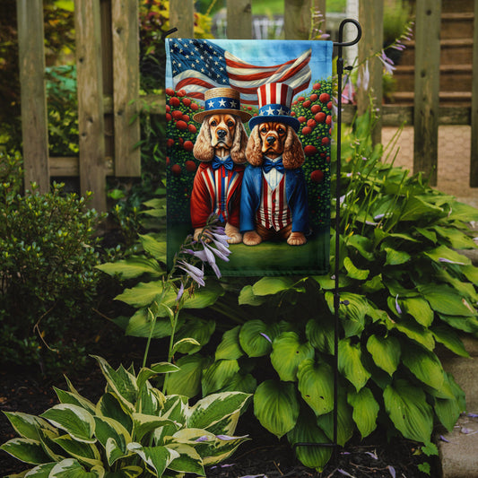 All American Cocker Spaniel Garden Flag – Dogs with American Flag Background by Caroline’s Treasures