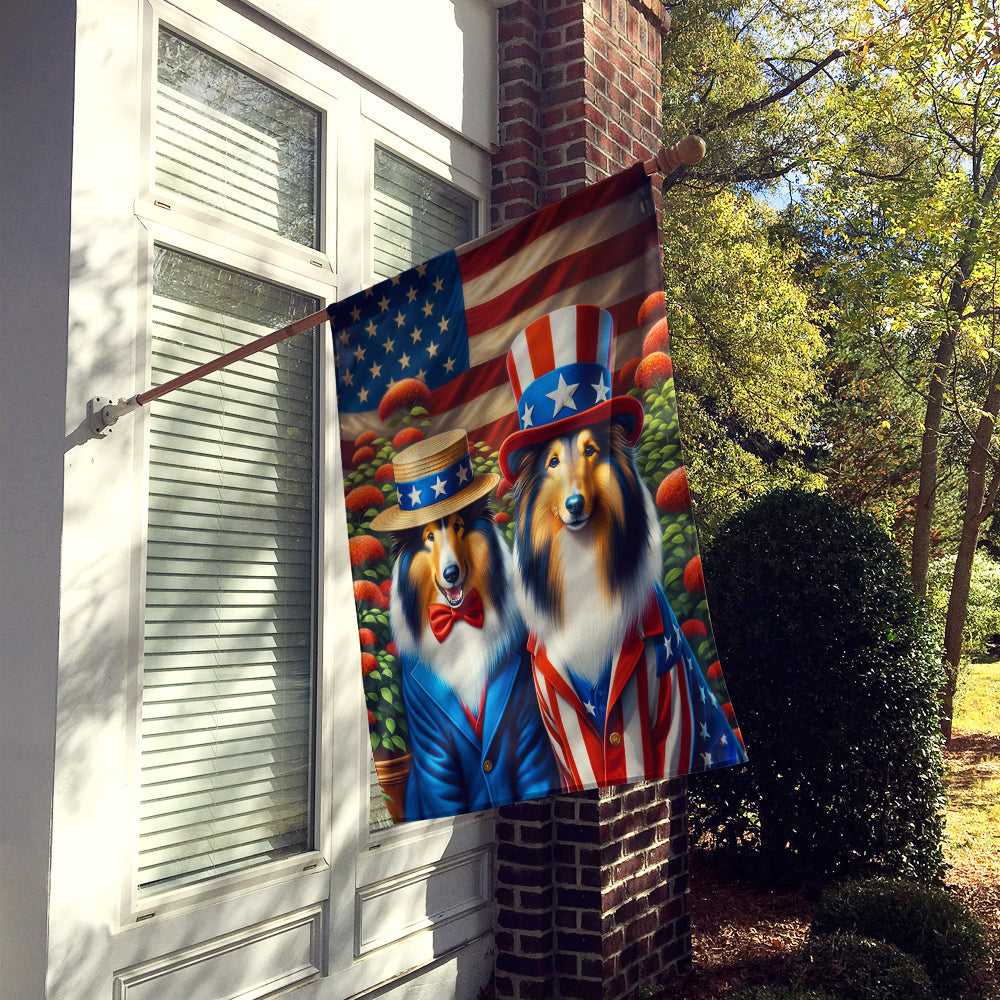 All American Collie House Flag