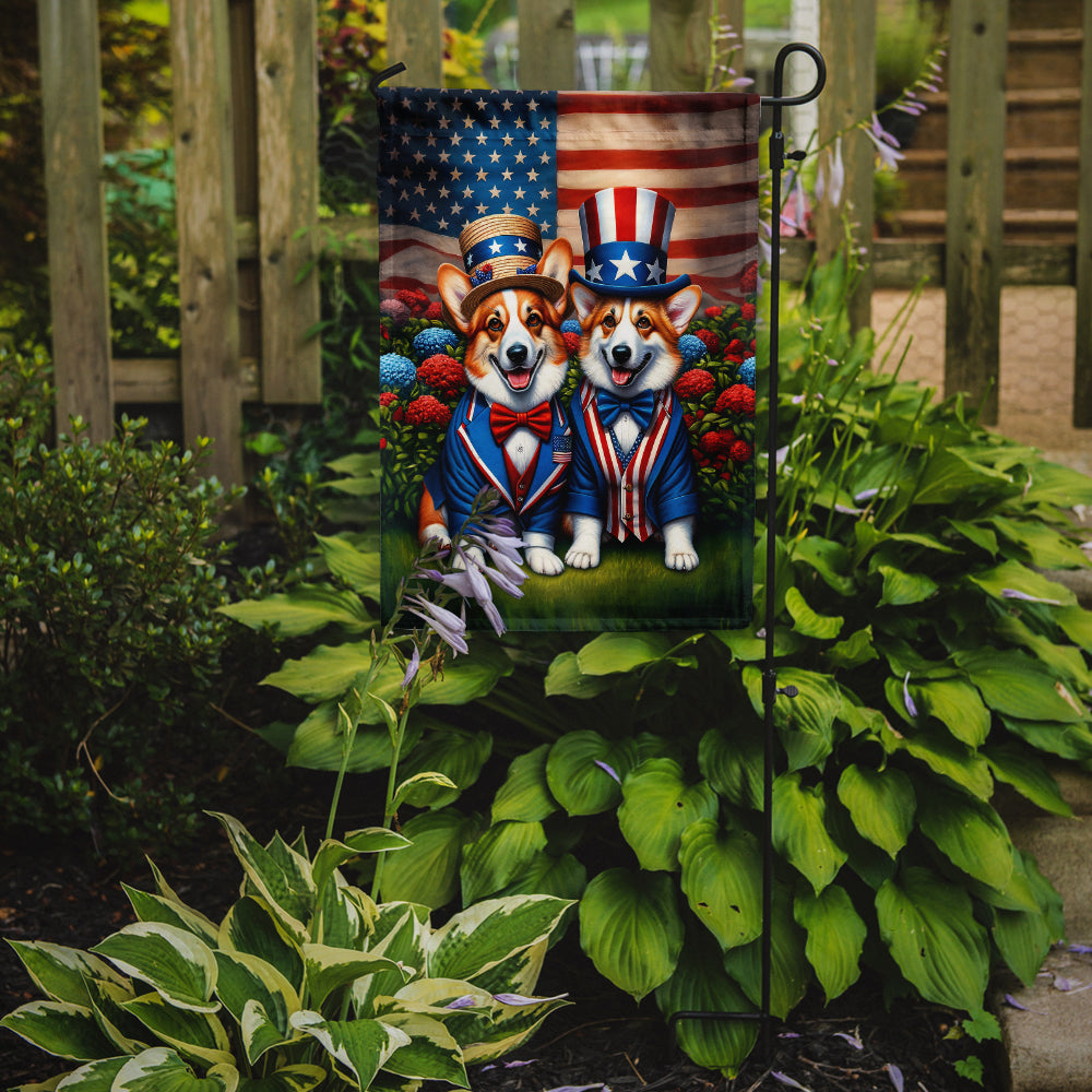 All American Corgi Garden Flag –  Dogs with American Flag Background by Caroline’s Treasures