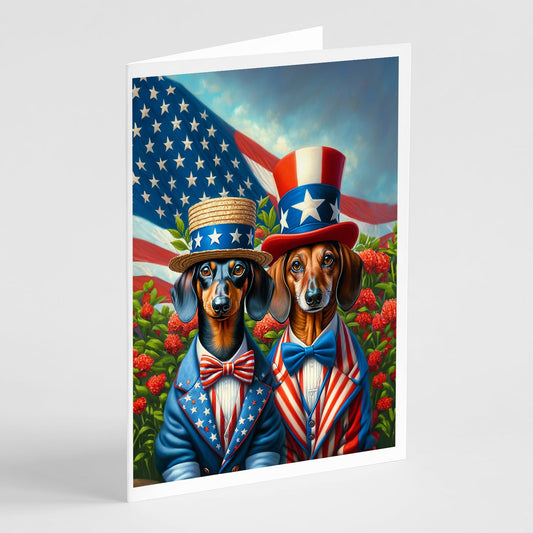 All American Dachshund Greeting Cards Pack of 8