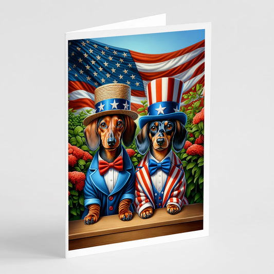 All American Dachshund Greeting Cards Pack of 8