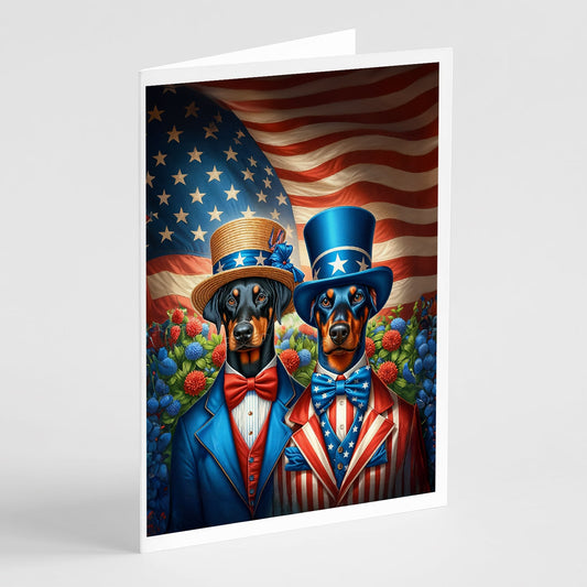 All American Doberman Pinscher Greeting Cards Pack of 8