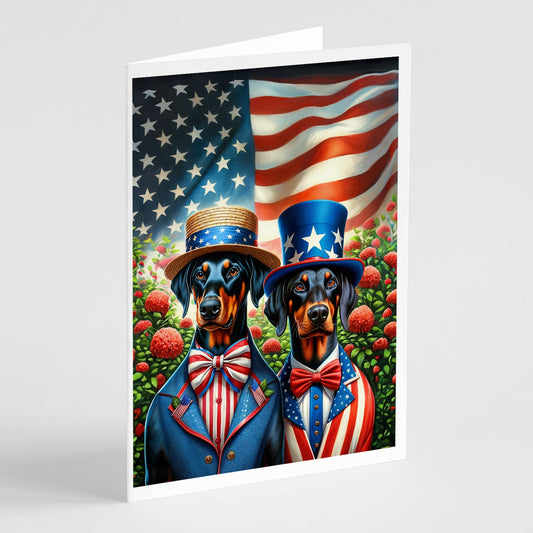 All American Doberman Pinscher Greeting Cards Pack of 8
