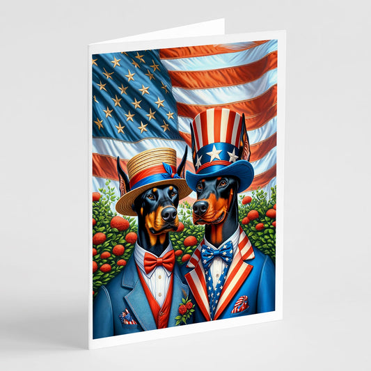 All American Doberman Pinscher Greeting Cards Pack of 8