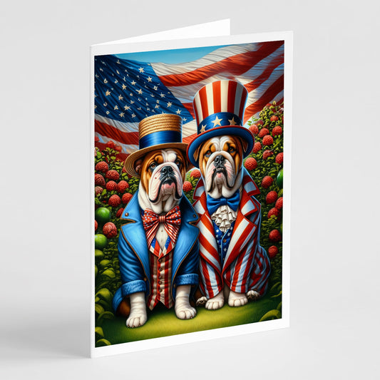 All American English Bulldog Greeting Cards Pack of 8