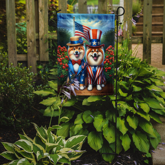 All American Finnish Spitz Garden Flag – Dogs with American Flag Background by Caroline’s Treasures