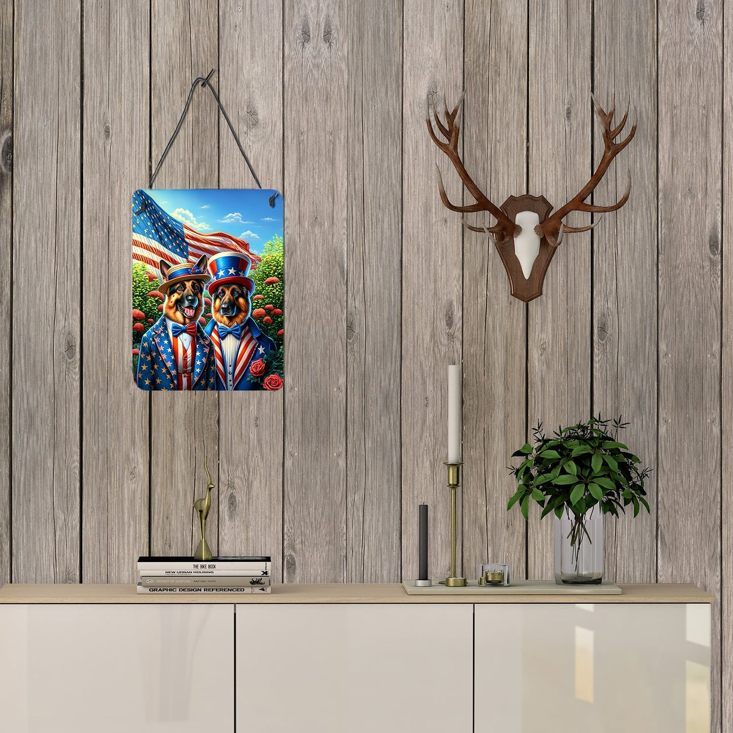 All American German Shepherd Wall or Door Hanging Prints