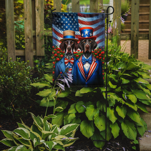 All American German Shorthaired Pointer Garden Flag –  Dogs with American Flag Background by Caroline’s Treasures