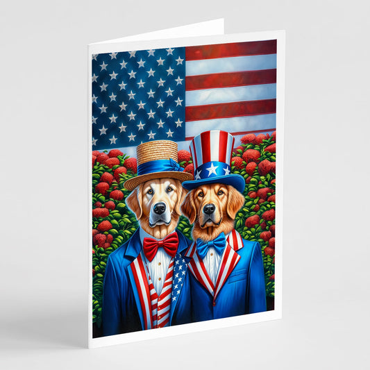 All American Golden Retriever Greeting Cards Pack of 8
