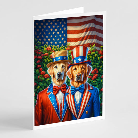 All American Golden Retriever Greeting Cards Pack of 8