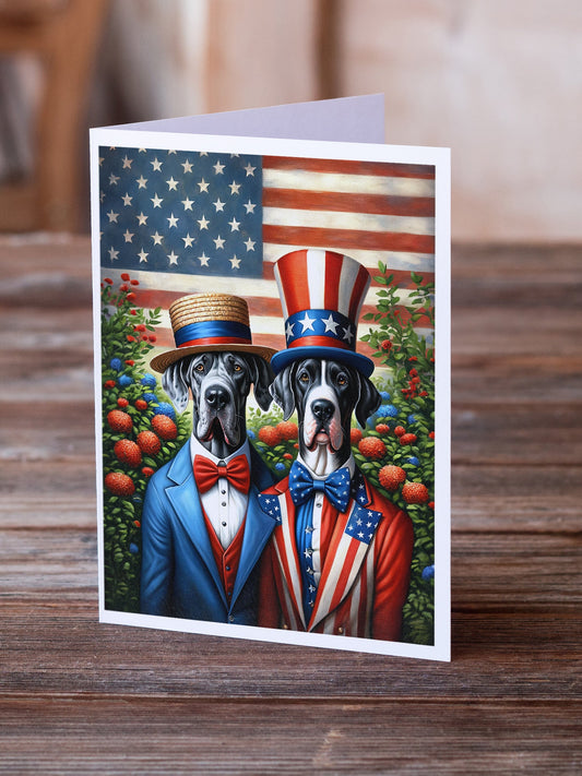 All American Great Dane Greeting Cards Pack of 8