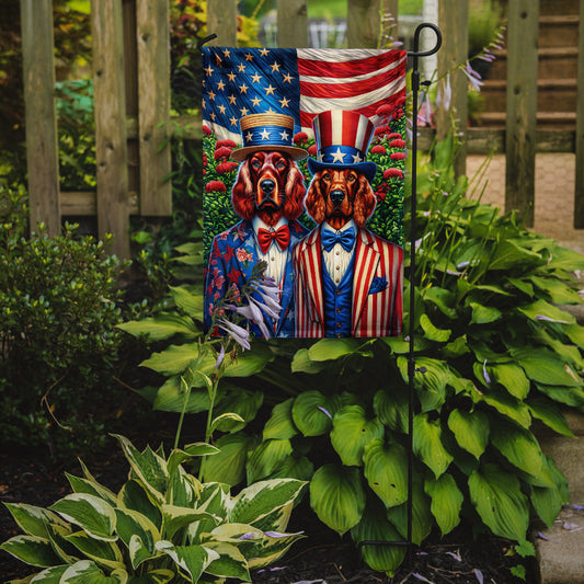 All American Irish Setter Garden Flag –  Dogs with American Flag Background by Caroline’s Treasures
