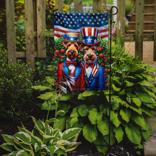 All American Irish Terrier Garden Flag –  Dogs with American Flag Background by Caroline’s Treasures