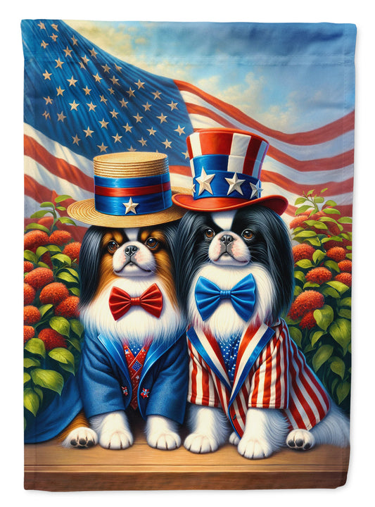 All American Japanese Chin Garden Flag –  Dogs with American Flag Background by Caroline’s Treasures