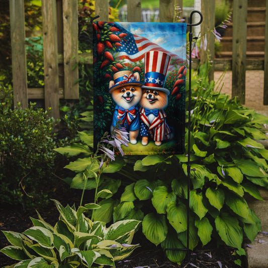 All American Pomeranian Garden Flag –  Garden Flag by Caroline's Treasures