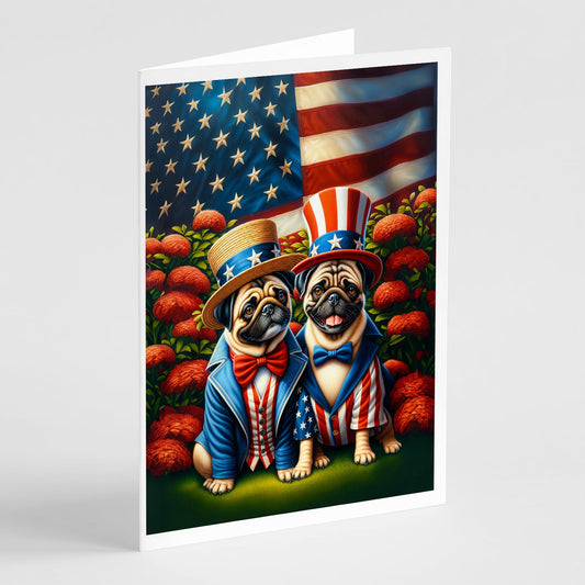 All American Pug Greeting Cards Pack of 8