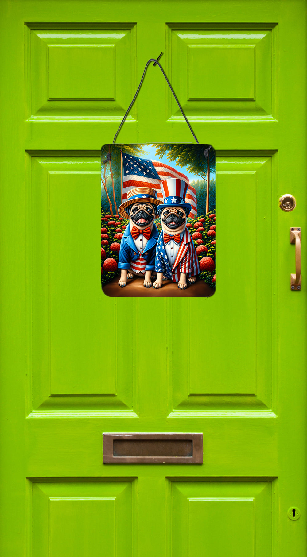 All American Pug Wall or Door Hanging Prints