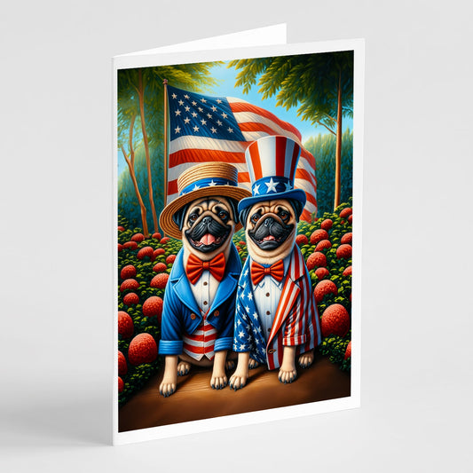 All American Pug Greeting Cards Pack of 8