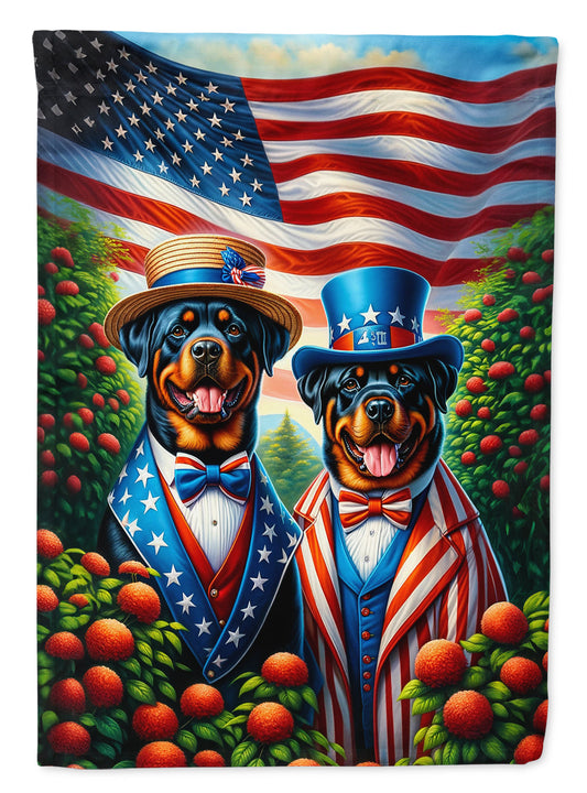 All American Rottweiler Garden Flag –  Dogs with American Flag Background by Caroline’s Treasures