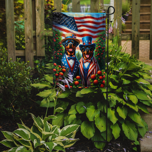 All American Rottweiler Garden Flag –  Dogs with American Flag Background by Caroline’s Treasures
