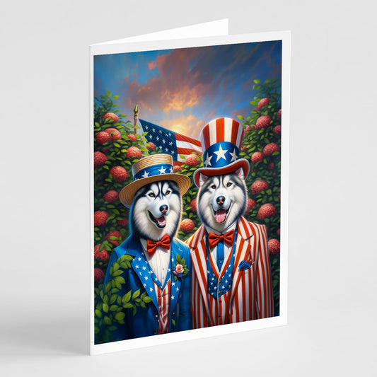 All American Siberian Husky Greeting Cards Pack of 8