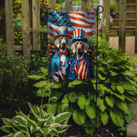 All American Weimaraner Garden Flag –  Dogs with American Flag Background by Caroline’s Treasures