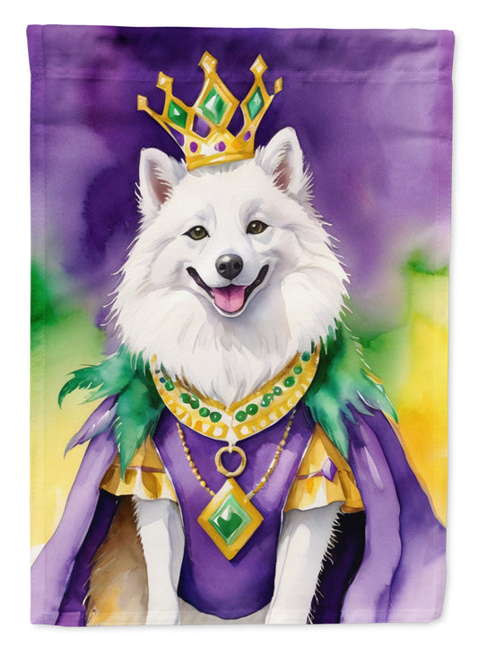 American Eskimo King of Mardi Gras Garden Flag - Vibrant Dog-Themed Yard Decor by Caroline's Treasures