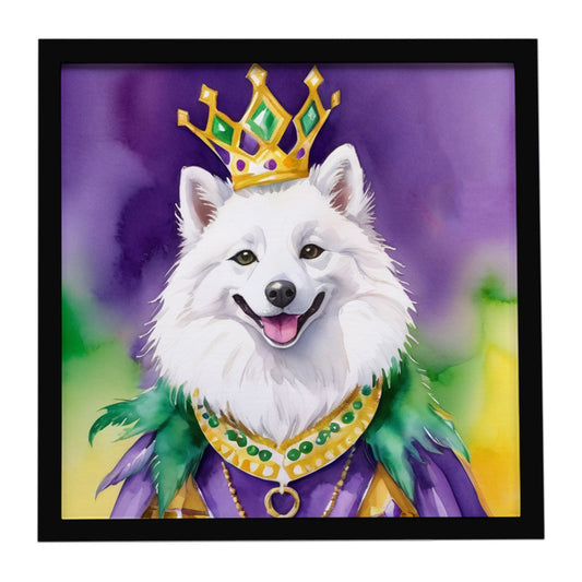 American Eskimo King of Mardi Gras Framed Metal Print