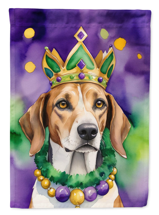 American Foxhound King of Mardi Gras Garden Flag - Vibrant Dog-Themed Yard Decor by Caroline's Treasures
