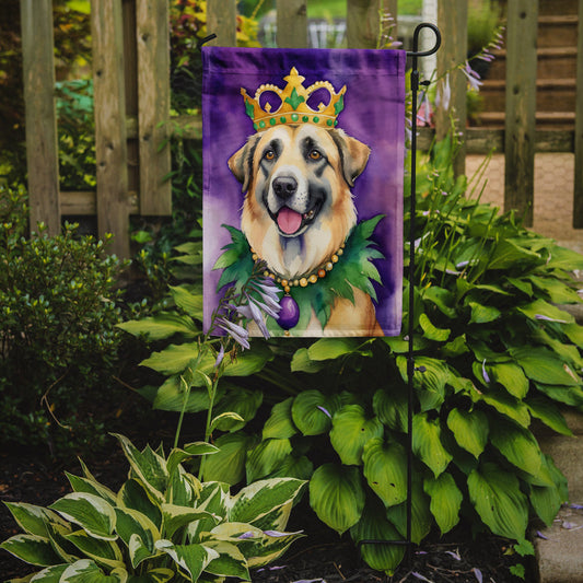 Anatolian Shepherd Dog King of Mardi Gras Garden Flag - Vibrant Dog-Themed Yard Decor by Caroline's Treasures